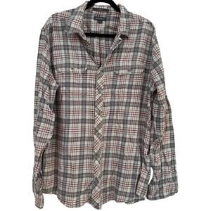 Eddie Bauer Men's Tall XL Plaid Long Sleeve Button Down Shirt Tartan Chores